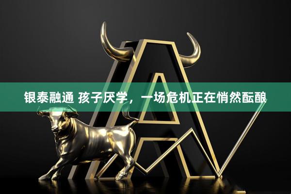 银泰融通 孩子厌学，一场危机正在悄然酝酿