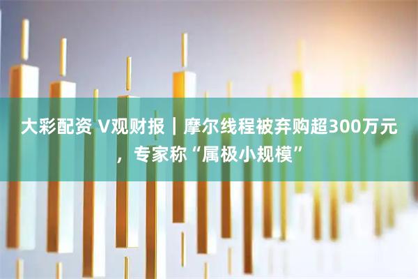 大彩配资 V观财报｜摩尔线程被弃购超300万元，专家称“属极小规模”